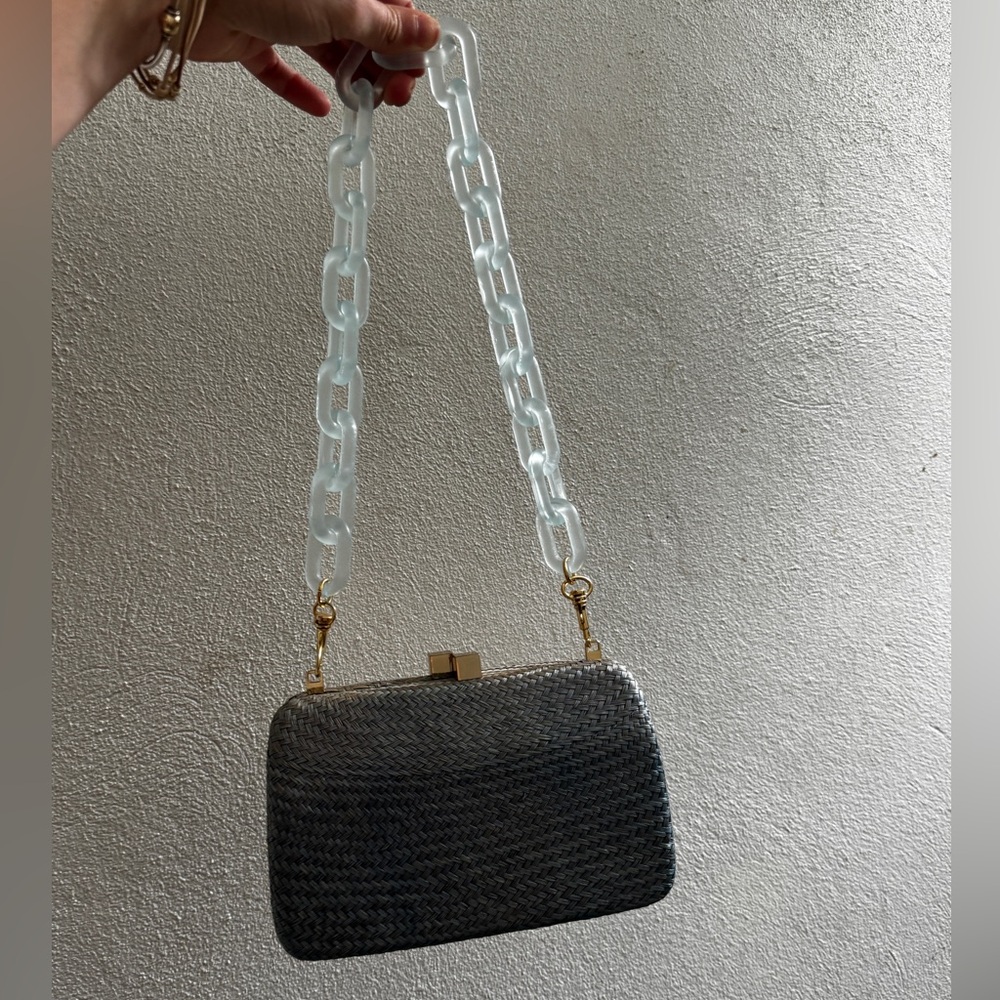 Serpui clutch with detachable strap